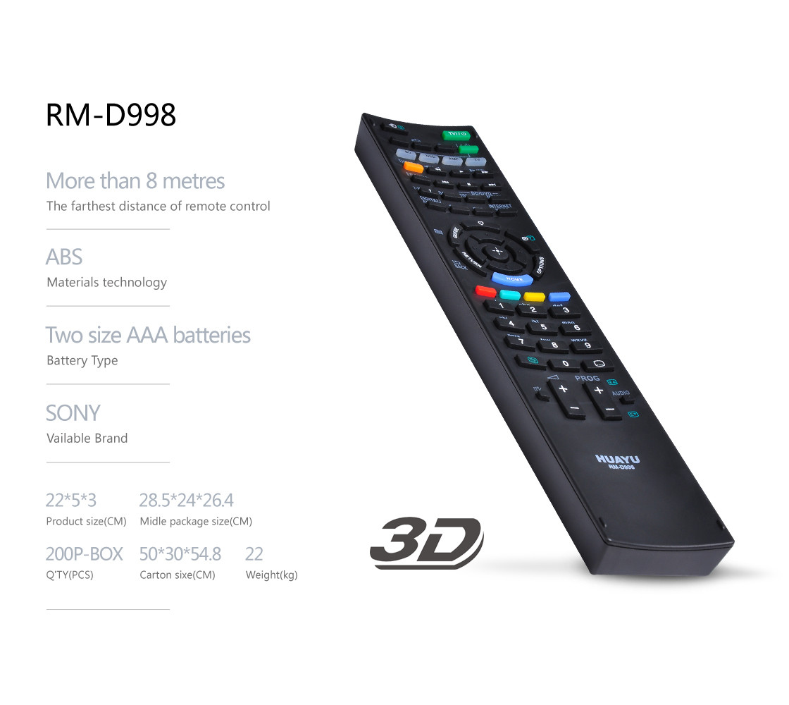 Пульт универсальный для телевизора Sony RM-D998 3D (серия HRM816) - фото 1 - id-p169874733