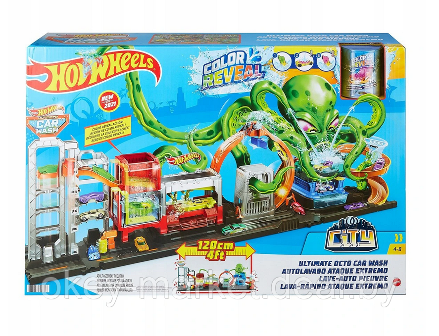 Игровой набор Hot Wheels Невообразимая автомойка с осьминогом GTT96 - фото 9 - id-p169875349