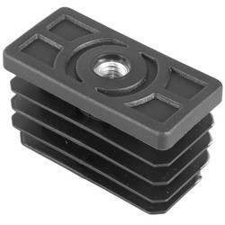 Заглушка пластиковая прямоугольная 25х50, с металлической резьбой М8, черная - фото 1 - id-p169876414