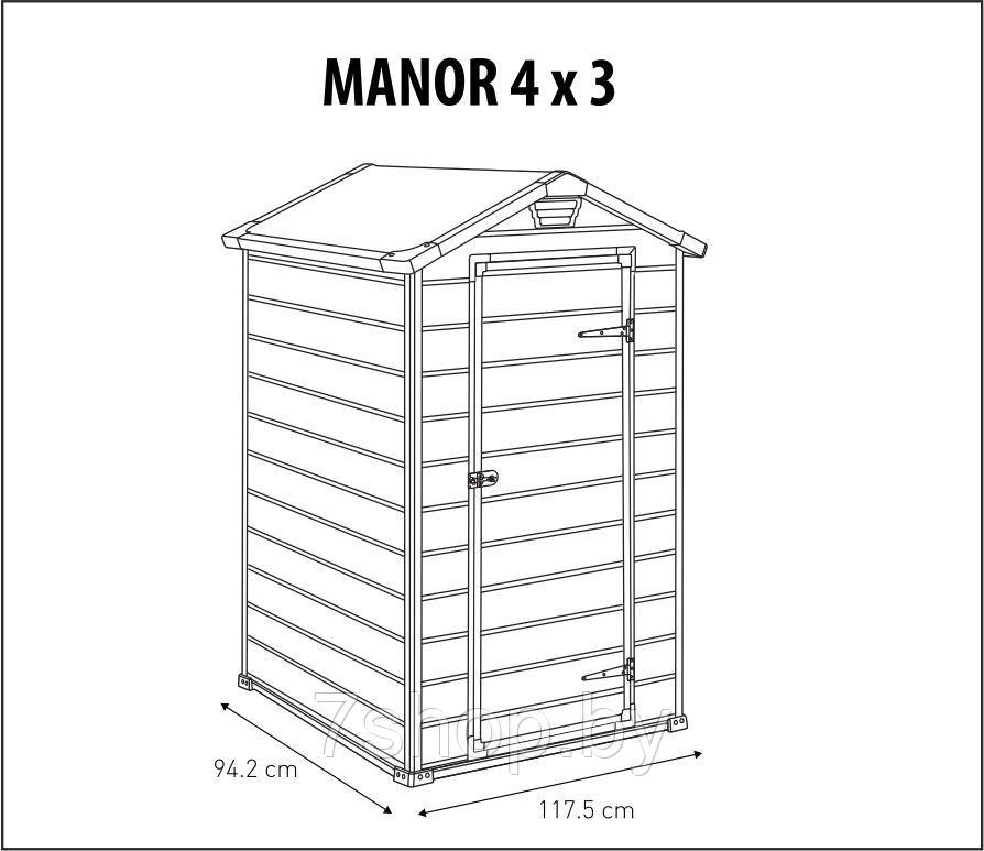 Хозблок MANOR Pent 6x4 серый - фото 3 - id-p134315979