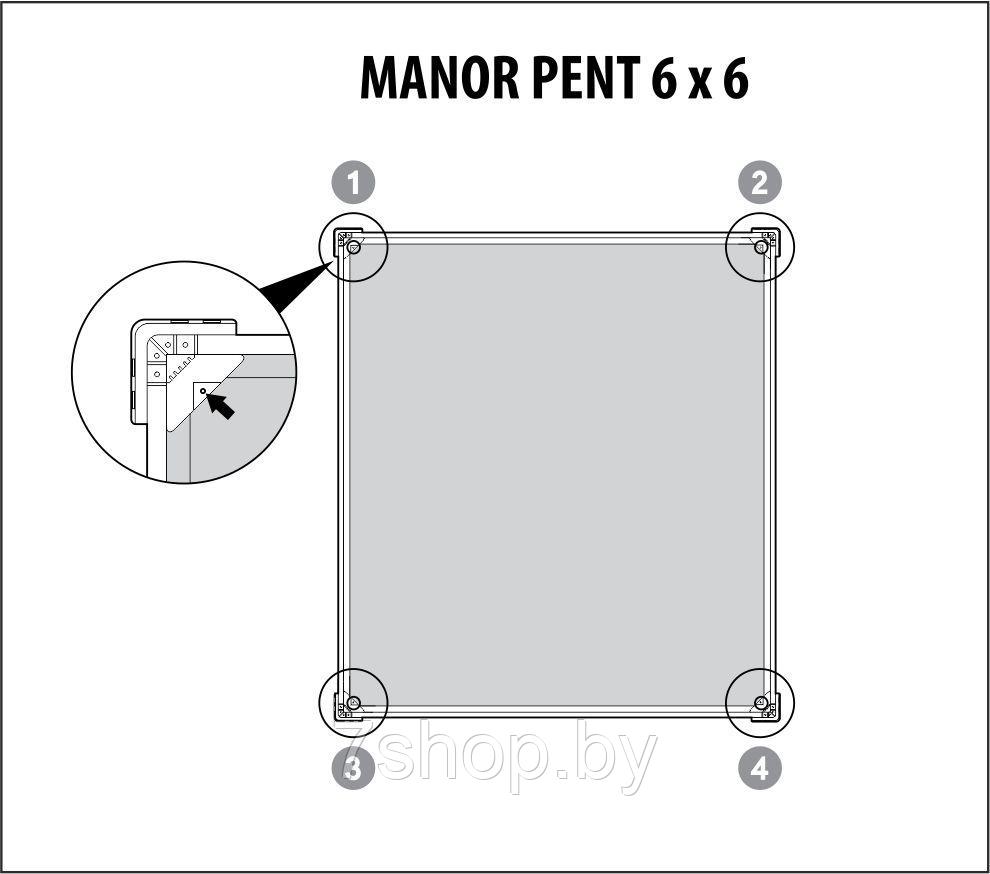 Хозблок MANOR Pent 6x6 (3,6 м2), серый - фото 3 - id-p169882270