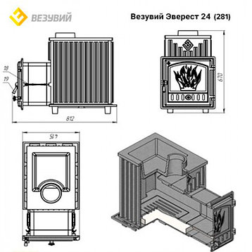 ПЕЧЬ ДЛЯ БАНИ ВЕЗУВИЙ ЭВЕРЕСТ 24 (281), фото 2