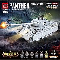 Детский конструктор танк Quanguan 100064 Танк Пантера Panther 990 дет. ст