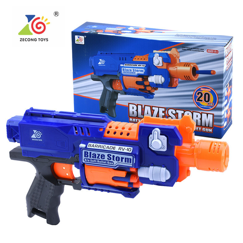 Пистолет, Бластер 7053 + 20 пуль Blaze Storm, автомат детский игрушечный, мягкие пули, типа Nerf (Нерф) - фото 3 - id-p169901463
