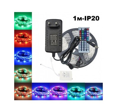 LED лента Огонек OG-LDL11 набор RGB (1м,IP20,блок,пульт) - фото 1 - id-p169907816