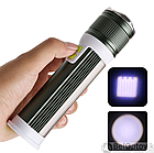 Ручной аккумуляторный фонарь Rotating Zoom Flashlight 128 LED боковая световая СОВ панель  функционал Power, фото 10