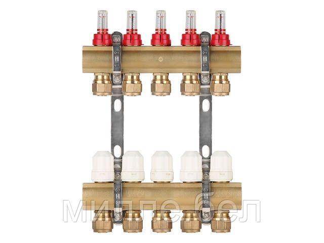 Коллекторная группа AVE777, 5 вых. AV Engineering (PRO серия Для теплого пола и водоснабжения)