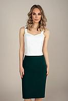 Женская осенняя зеленая деловая нарядная юбка MARIKA 451/2 тёмно-зелёный 42р.