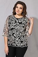 Женская осенняя кружевная нарядная большого размера блуза La Prima 0715 48р.