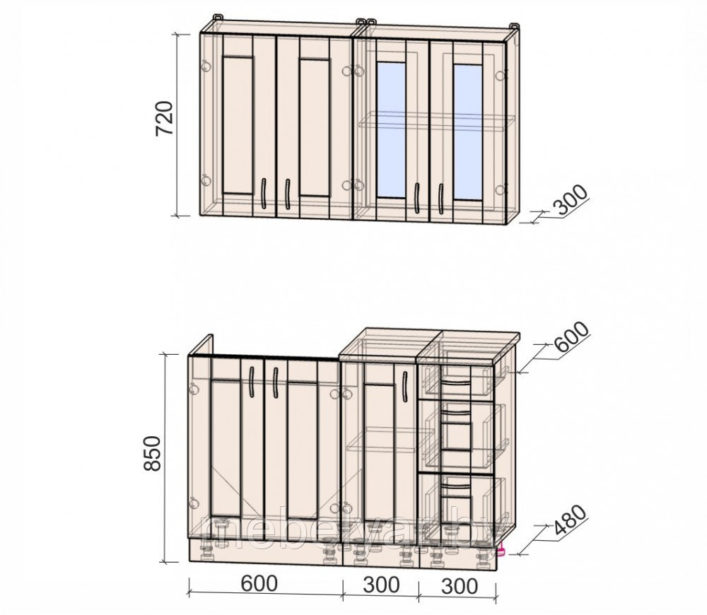 Кухня Интерлиния Хольц 1,2м - фото 2 - id-p169940990