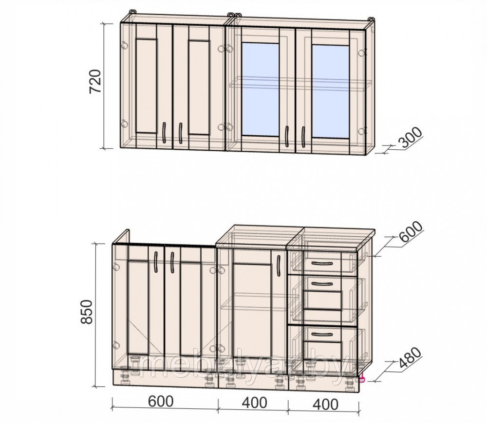 Кухня Интерлиния Хольц 1.4м - фото 2 - id-p169944796