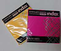Бумага для заметок с липким слоем, INDEX, неоновые цвета, 76х76 мм, 100 листов