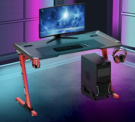Геймерский стол AOR с подсветкой RGB, розовый, фото 2