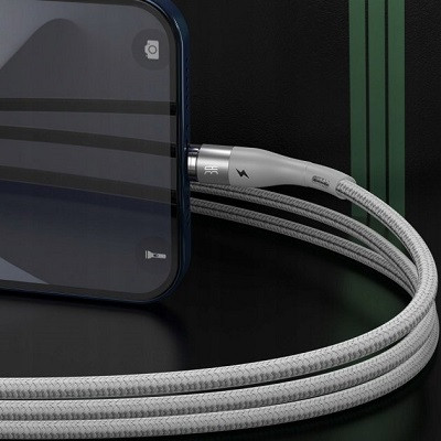 Кабель Baseus Zinc Magnetic Safe Fast Charging Data Cable USB to Lightning 2.4A (CALXC-K02) магнитный 1m белый - фото 5 - id-p169972557