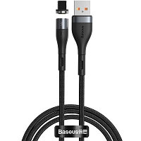 Кабель Baseus Zinc Magnetic Safe Fast Charging Data Cable USB to Lightning 2.4A (CALXC-KG1) магнитный 1m