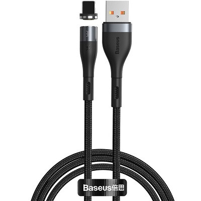 Кабель Baseus Zinc Magnetic Safe Fast Charging Data Cable USB to Lightning 2.4A (CALXC-KG1) магнитный 1m - фото 1 - id-p169972558