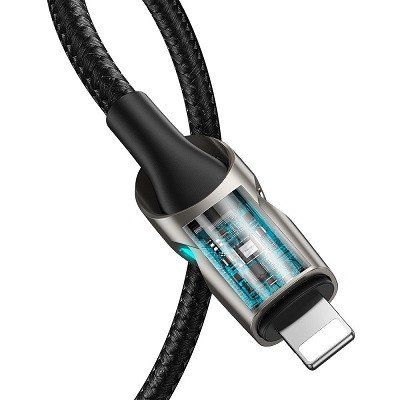 Кабель Baseus Fish-eye Cable Type-C to Lightning 20W (CATLYY-01) 1m черный - фото 4 - id-p169972560