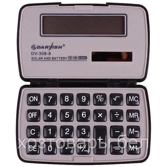 Калькулятор карманный 8 разрядный двойное питание 90*56*15мм