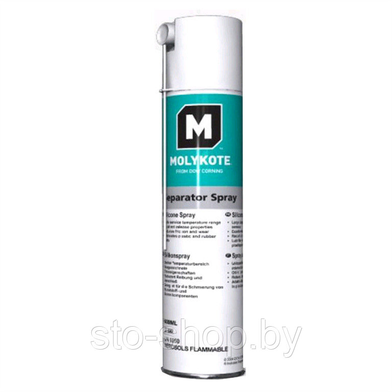 Molykote Separator silicone Spray Густая силиконовая смазка Силиконовый спрей промышленный 400мл - фото 1 - id-p4590652