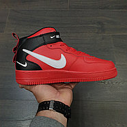 Кроссовки Nike Air Force 1 Mid Red с мехом, фото 2