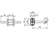 Ручка раздельная DSS-0203P/19, квадрат 8x140 мм, фото 2