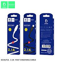 Дата-кабель Denmen D23V Micro (2м. 2.1A) цвет: черный