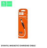 Дата-кабель Denmen D18L Lightning (магнитный, 1,0 м,2.4 A) цвет: белый