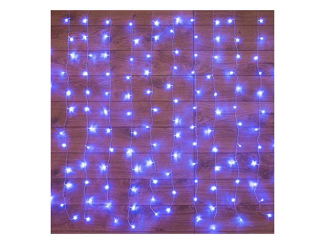 Гирлянда "Светодиодный дождь" 1,5х1м, свечение с динамикой, прозр. провод, 230 В, диоды синие (Применяется - фото 1 - id-p170018045