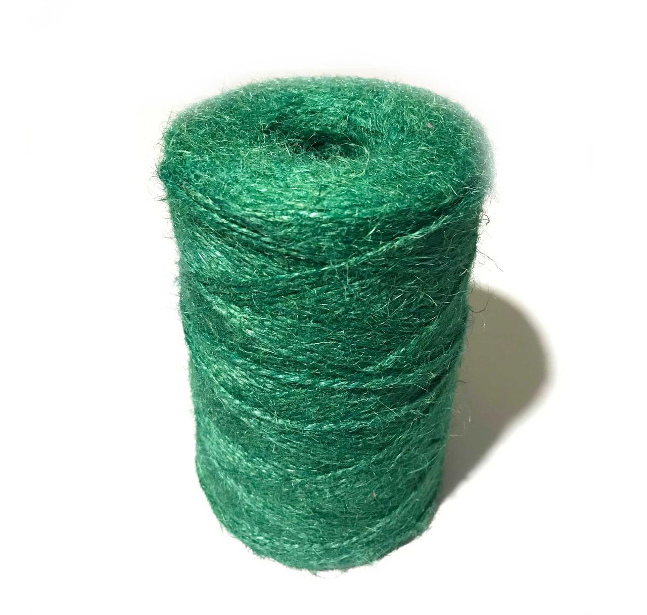 Шпагат джутовый 1,2 ктекс, полированный. 2-ниточный в боб. по 0,5 кг зеленый - фото 1 - id-p105457604