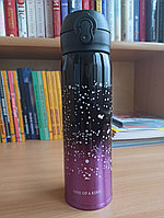 Термос с крышкой защелкой Галактика. фиолетовый 500мл