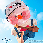 Мягкая игрушка уточка Лалафанфан (Lalafanfan duck), плюшевая уточка кукла в очках TikTok/ТикТок  Баклажановый, фото 3