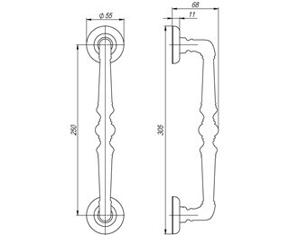 Ручка-скоба PALAZZO PULL SM AB-7 (1 штука) - фото 2 - id-p170052422