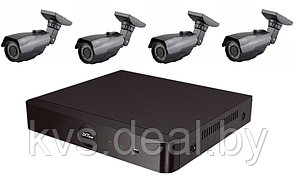 IP комплект уличного видеонаблюдения на 4 камеры ZKTeco V4 3 Мп c POE