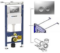 Инсталляция для унитаза Geberit Duofix Plattenbau H112 с кнопкой смыва Delta21, мат. хром