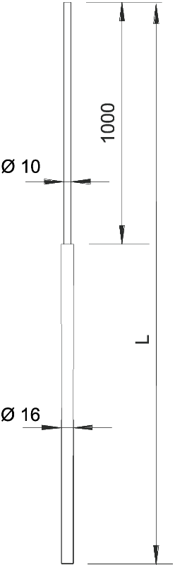 Стержень 101 VL4000 молниеприемный, Ø16/10мм, L=4000мм, алюминий OBO BETTERMANN - фото 2 - id-p170074158