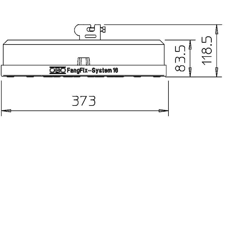 Основание F-FIX-16 бетонное, для молниеприемного стержня Ø16мм, 16кг, 373х84мм, с клеммой и подложкой - фото 2 - id-p170074162