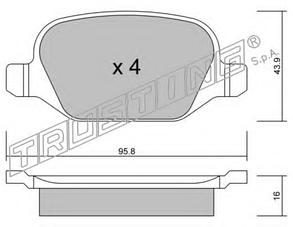 333.1 TRUSTING  GDB1396 К-т дисков. тормоз. колодок  Alfa 147-156  2001-, Lancia Lybra 1999- R