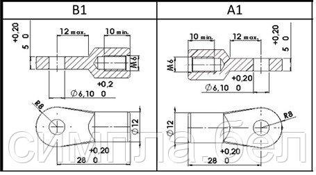 Подсоединение для газовых пружин A1-B1,А2-В2, А13-В13 - фото 2 - id-p170078625