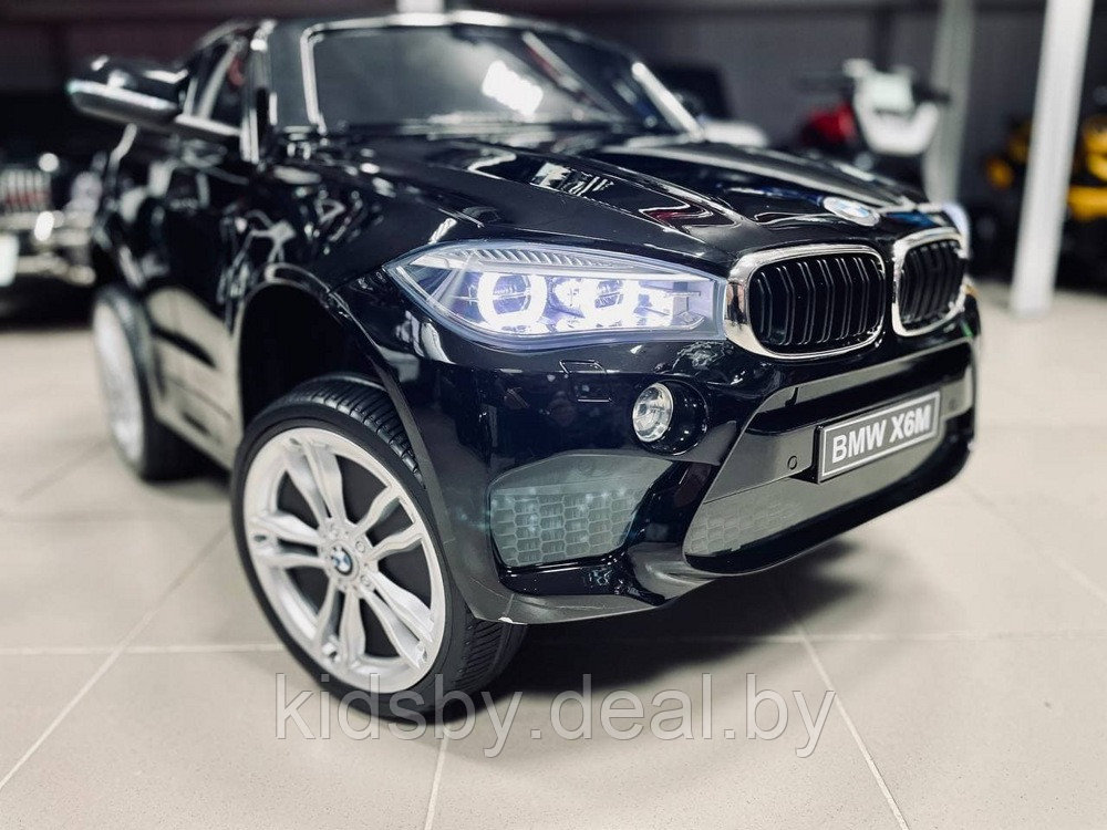 Детский электромобиль RiverToys BMW X6M JJ2199 (черный глянец) лицензия - фото 1 - id-p166934678