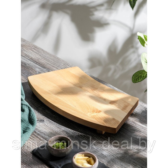 Блюдо для подачи на ножках Adelica «Евразия», для суши и роллов, 35×20×1,8 см, массив берёзы - фото 2 - id-p170085743