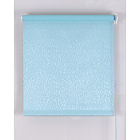 Рулонная штора Blackout, размер 160х160 см, имитация жаккарда «подсолнух», цвет голубой