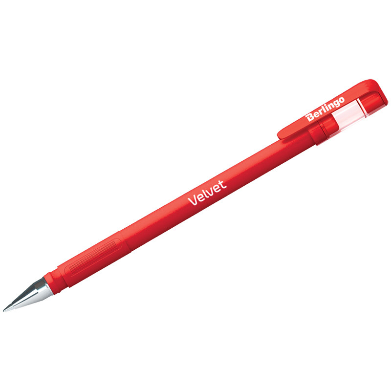 Ручка гелевая Berlingo "Velvet" красная, 0,5мм, прорезиненный корпус CGp_50127 - фото 1 - id-p170107055