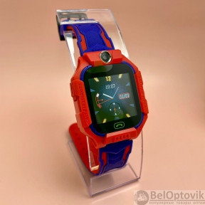 Детские умные часы Smart Baby Watch  Q19 Красные с синим ремешком