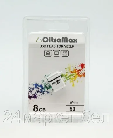 8GB Mini 50 белый USB флэш-накопитель OLTRAMAX, фото 2