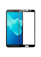 Защитное стекло для Huawei Honor 7C (AUM-L41), черного цвета (полная проклейка)