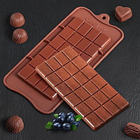 Форма для льда и шоколада «Плитка», цвет шоколадный