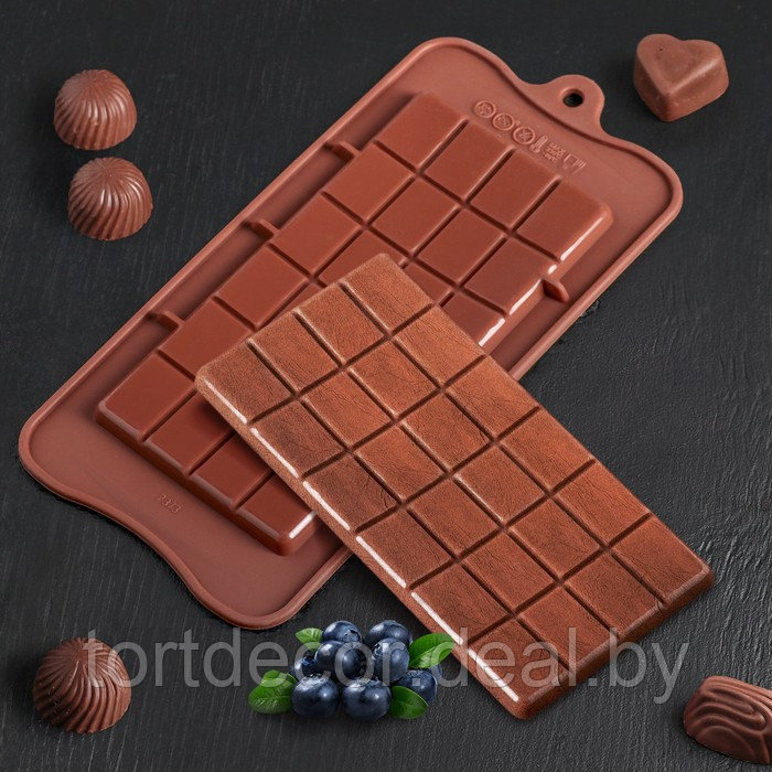 Форма для льда и шоколада «Плитка», цвет шоколадный - фото 1 - id-p170111973