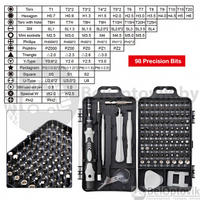 Набор инструментов для ремонта электроники 114 в 1 в кейсе (отвертка со сменными битами с гибким удлинителем)