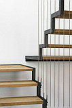 Металлическая лестница на второй этаж, двухкосоурная, фото 4