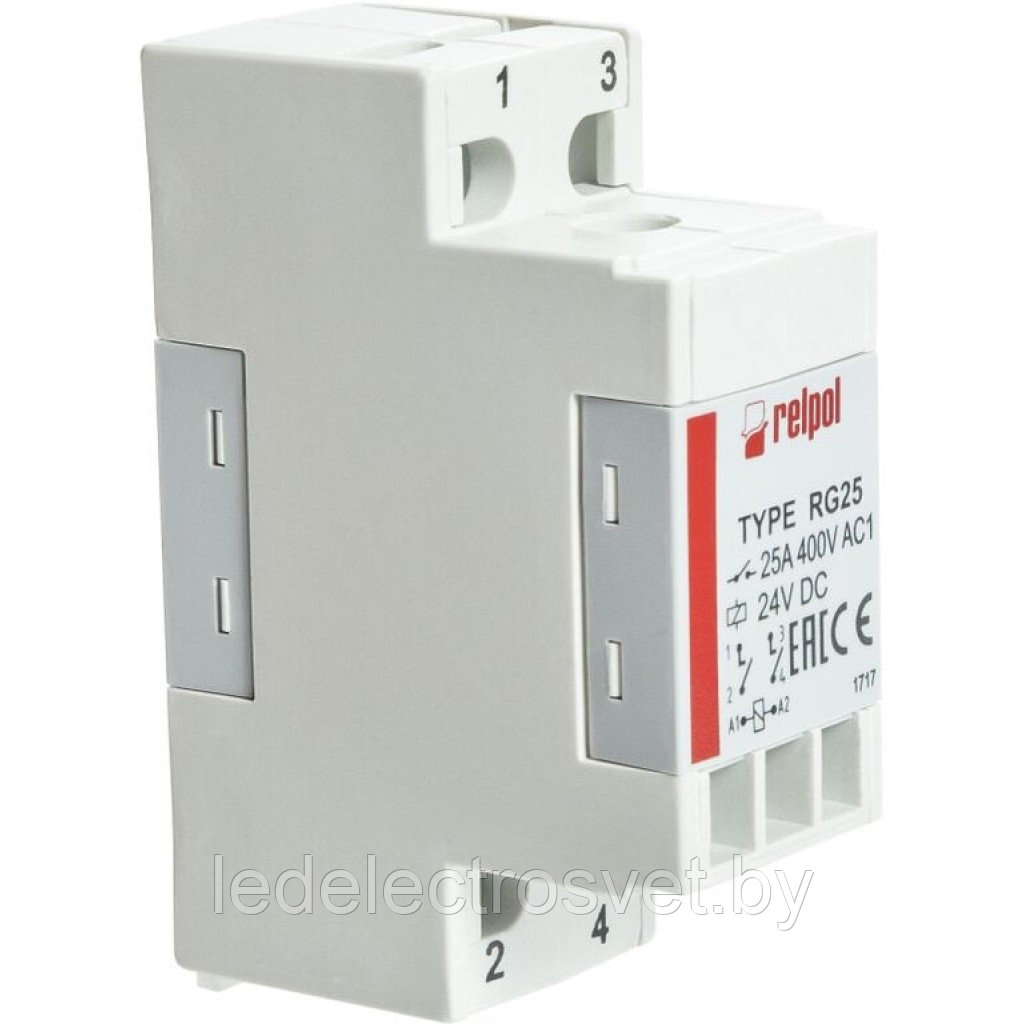 Реле RG25-3022-28-1012, 2NO, 25A(400VAC/24VDC), AgSnO2, 12VDC, моноблок, W=26mm